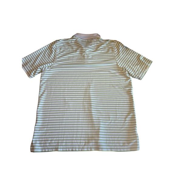 UNDER ARMOUR Heatgear Loose Golf Shirt Size L White Green Blue Stripes polo - Picture 3 of 7